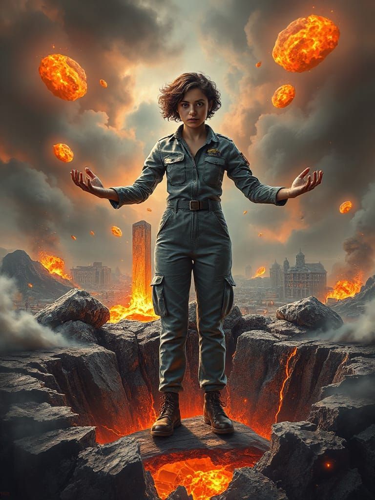 Hyper-Detailed Dystopian Fantasy Digital Painting of Essun