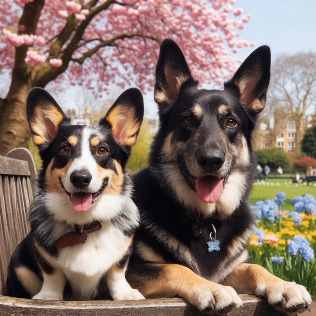 Daisy and Stella at Victoria Park, London