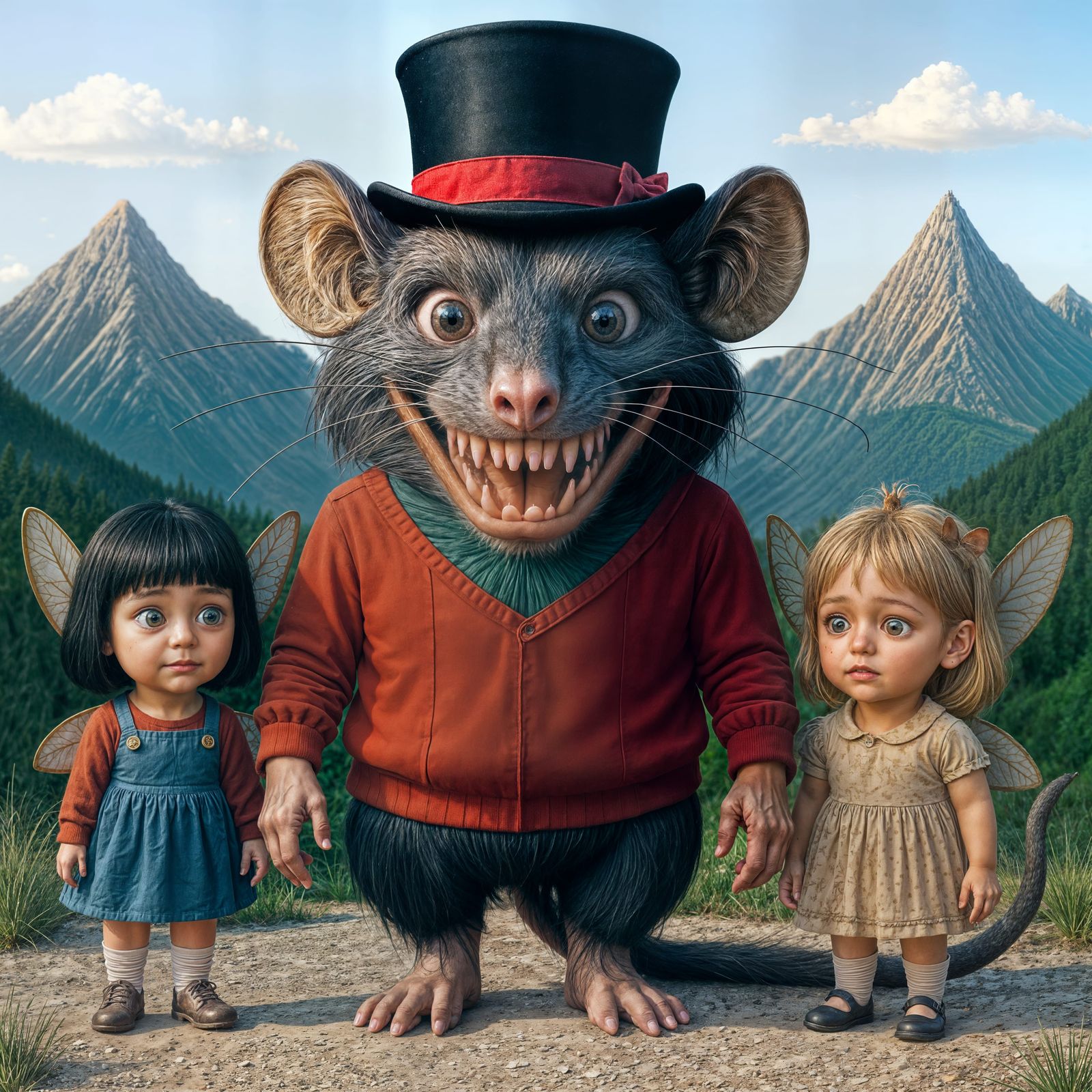 Man-Sized Rat with Girls