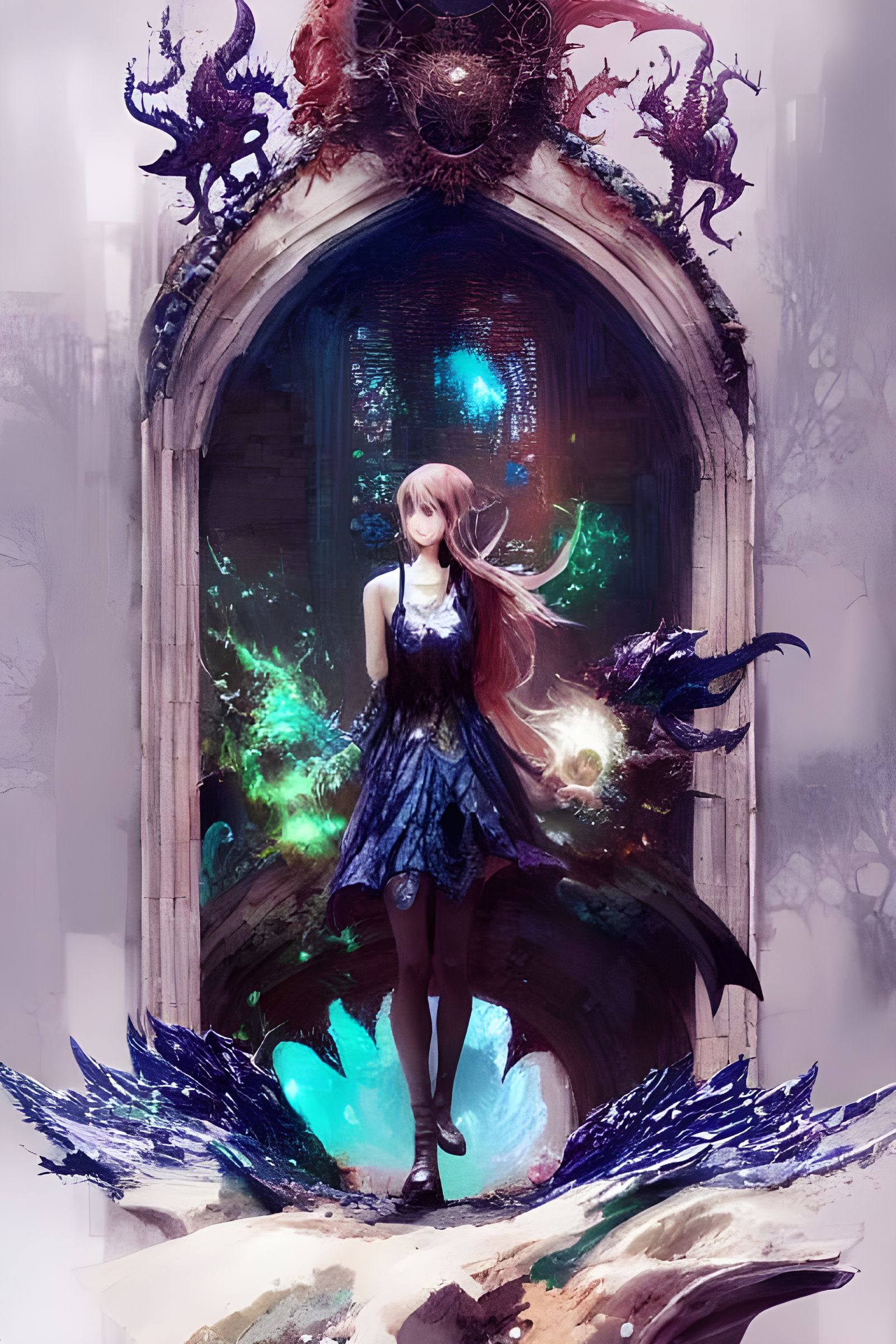 Fantasy Portal with Dragons and Magic