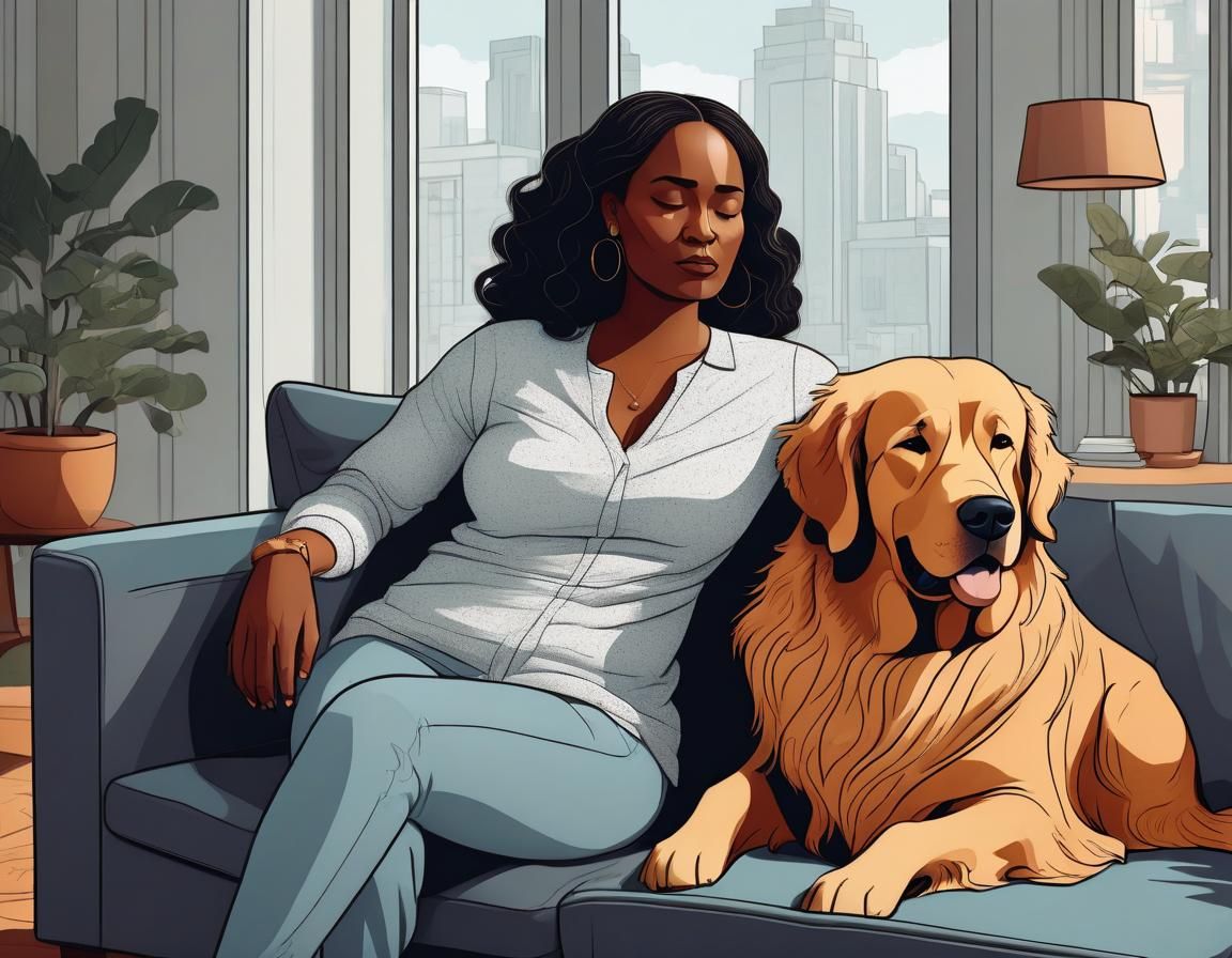 Cozy Couch Scene in 2D Vector Art