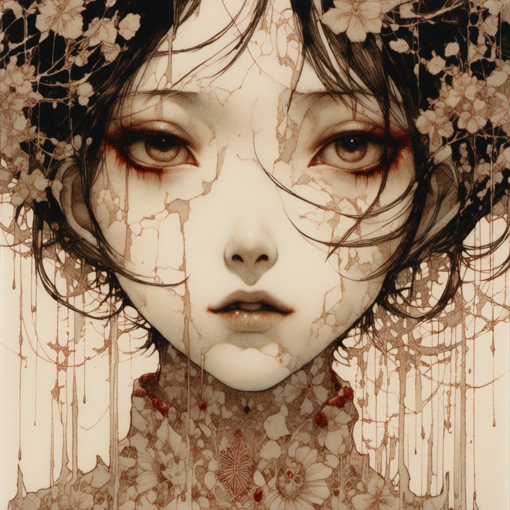 Elegant Sepia Portrait with Macabre Undertones