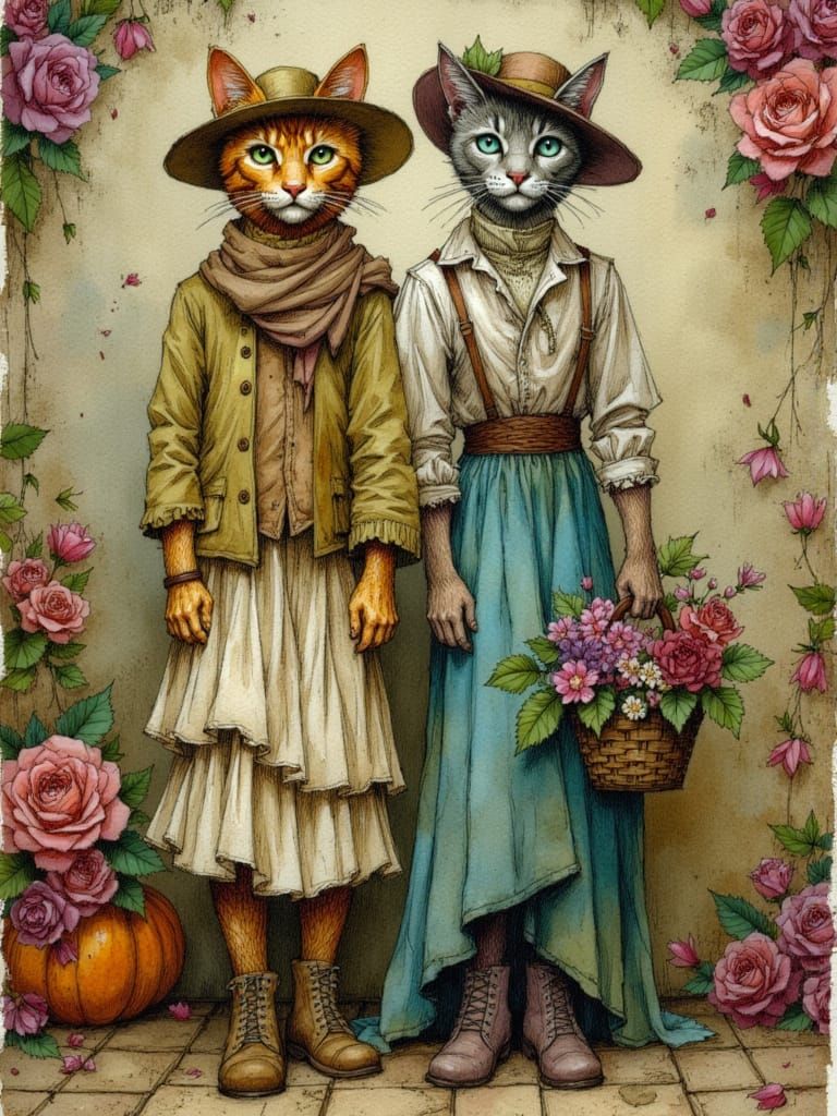 Bohemian Cat Portraits in Vintage Room