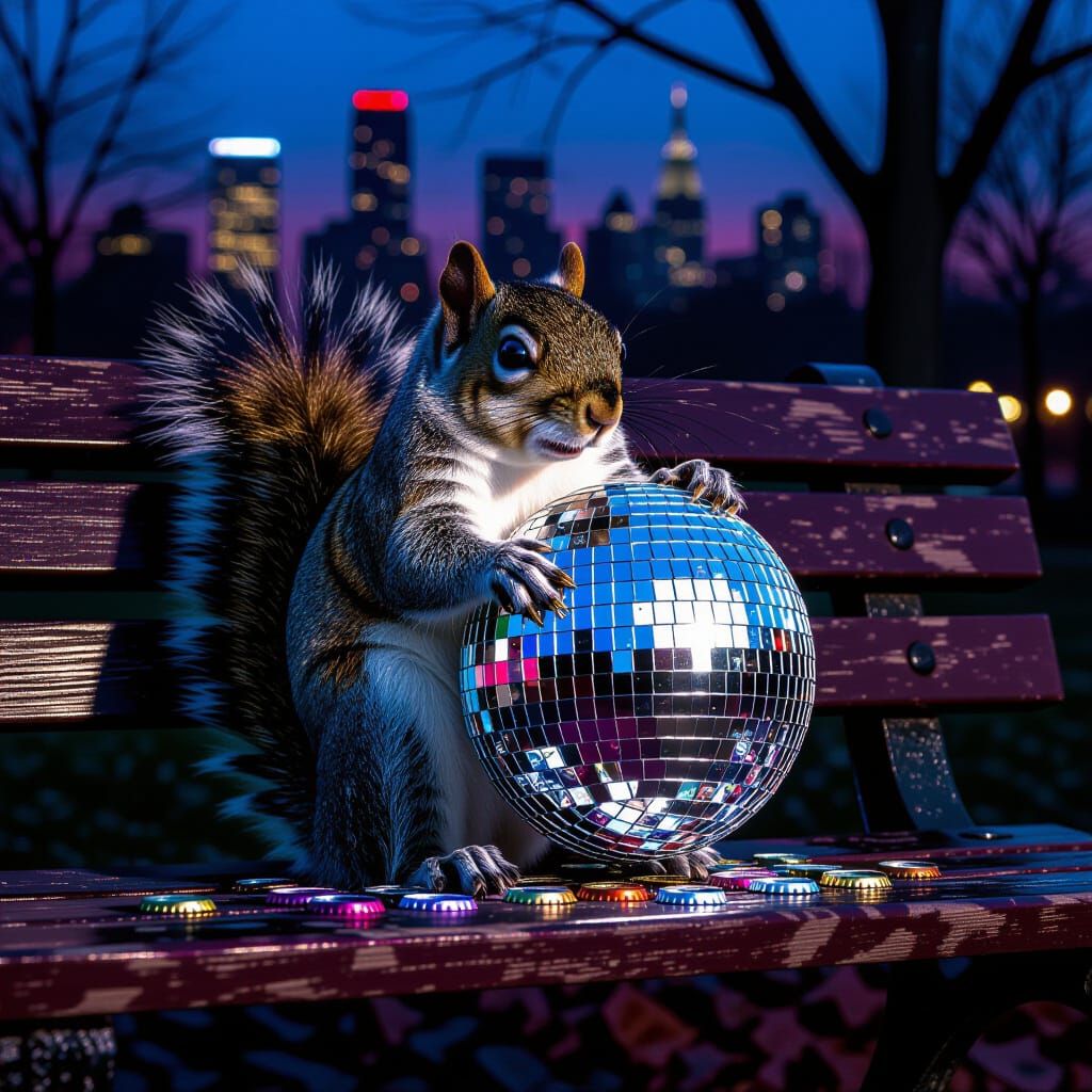 Squirrel Disco Ball Pop Art Masterpiece