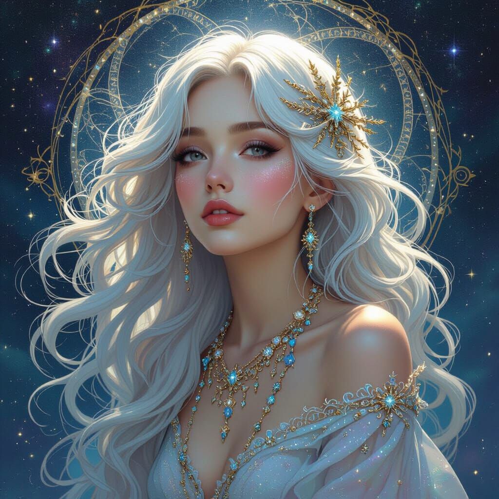 Ethereal Being in Art Nouveau Style