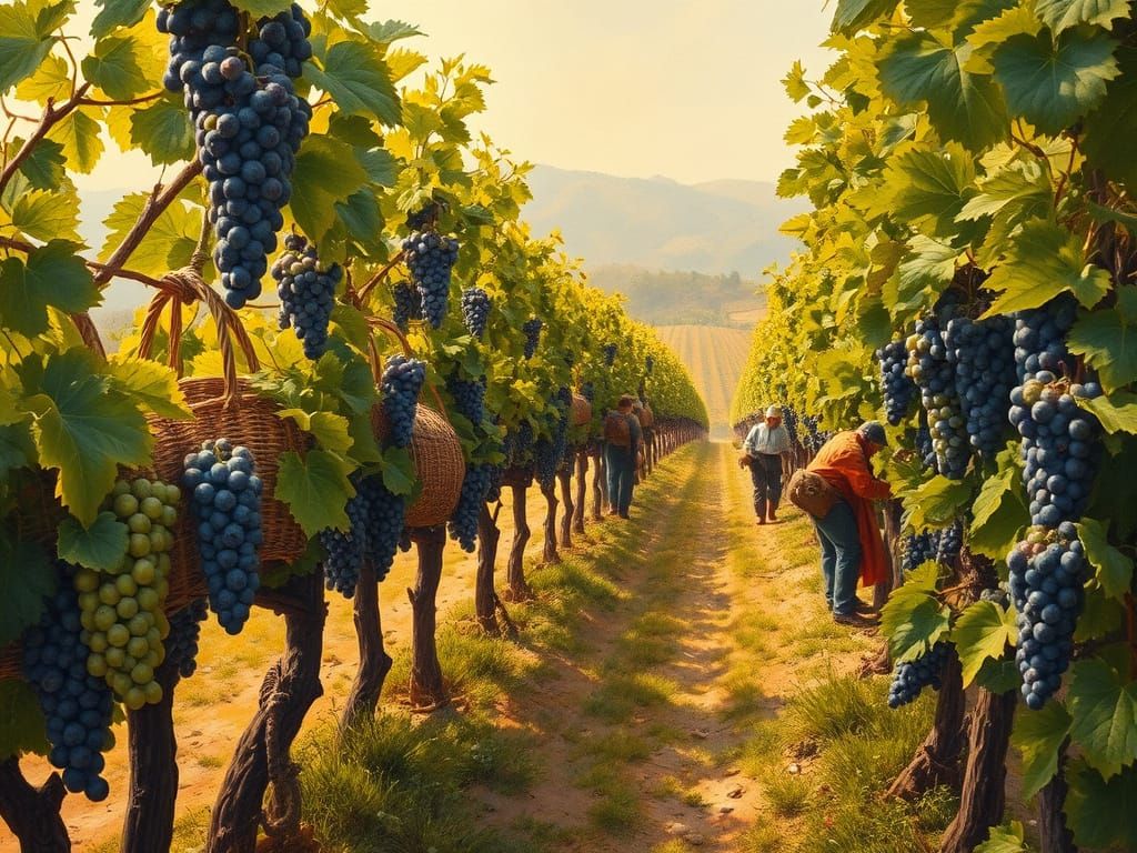 Vibrant Harvest Scene in Golden Light