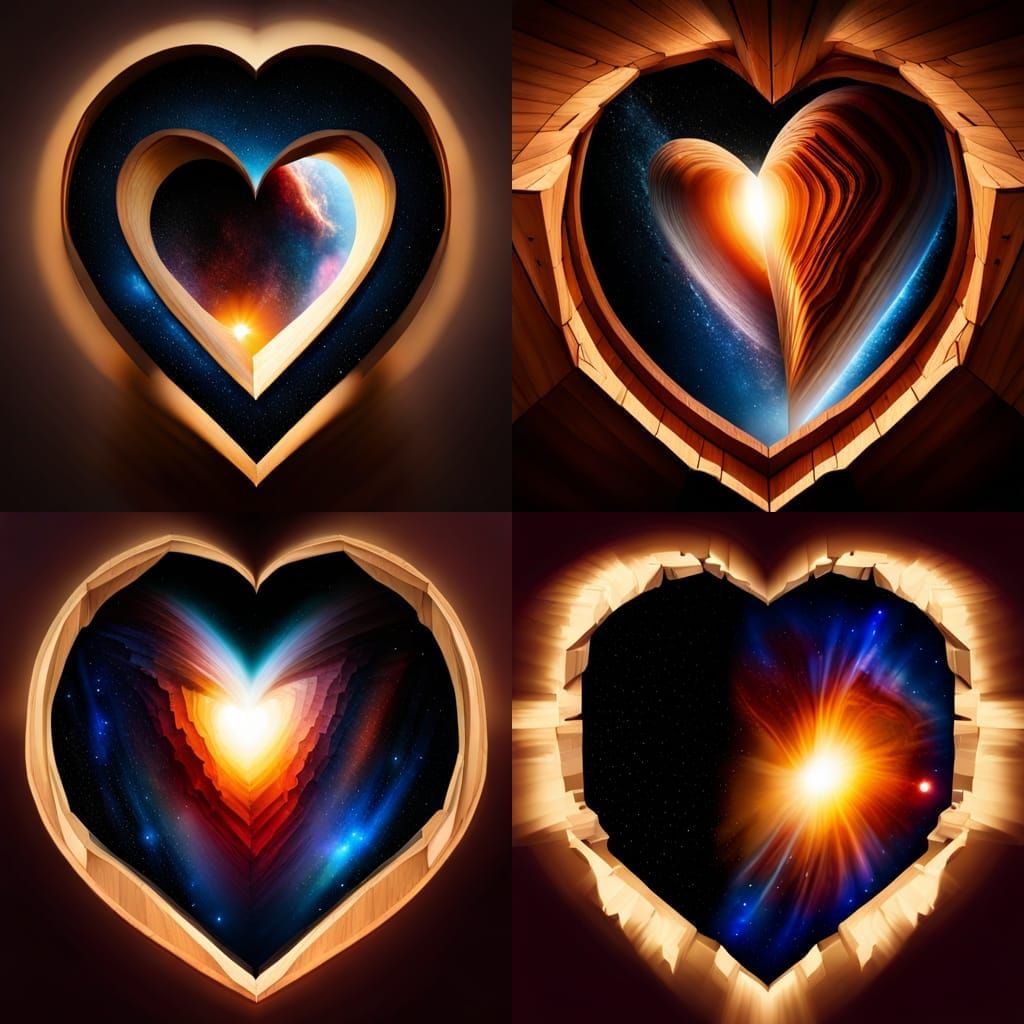 Cosmic Heart: Galaxy View Through Mahogany