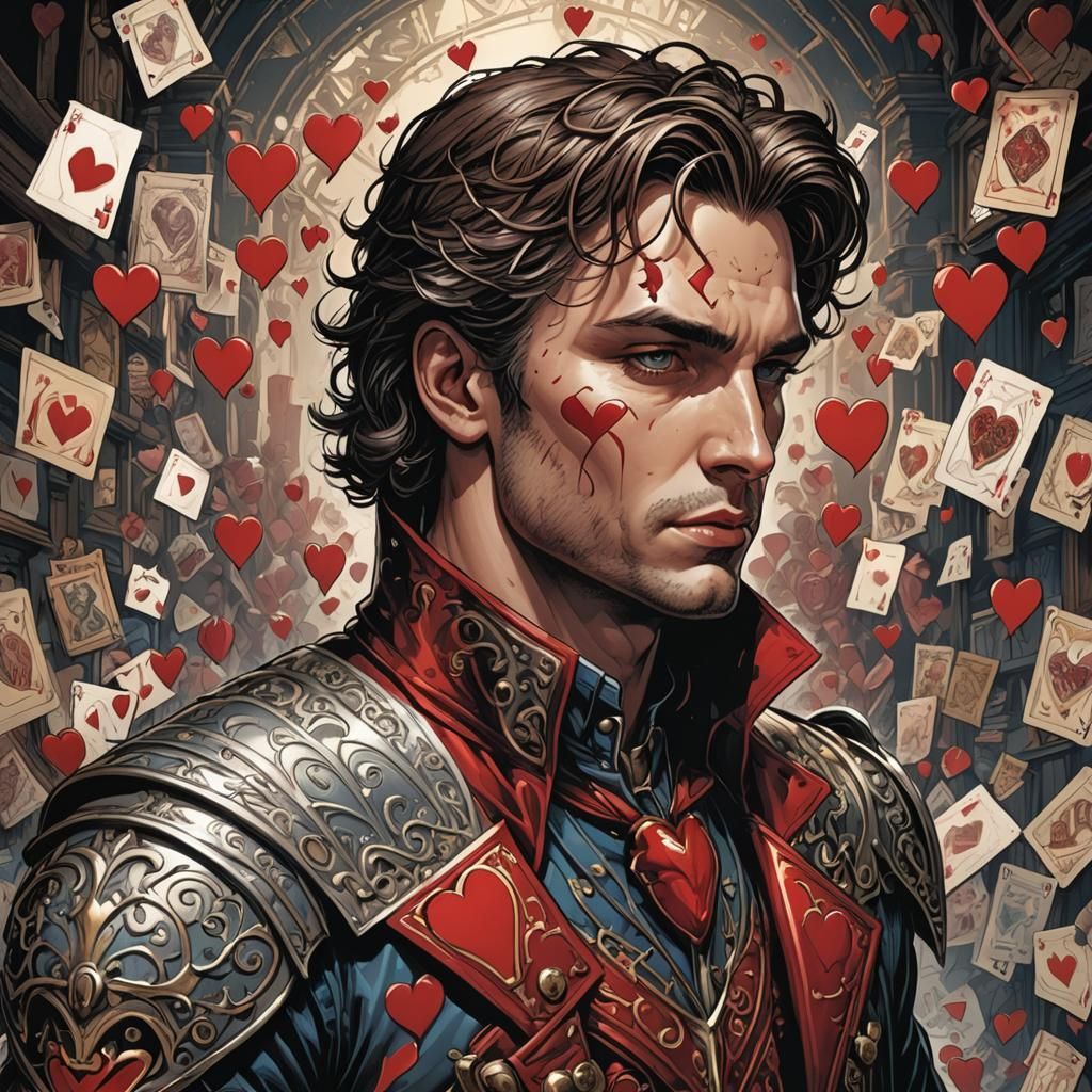 Knave of Hearts in Comic Book Art Style
