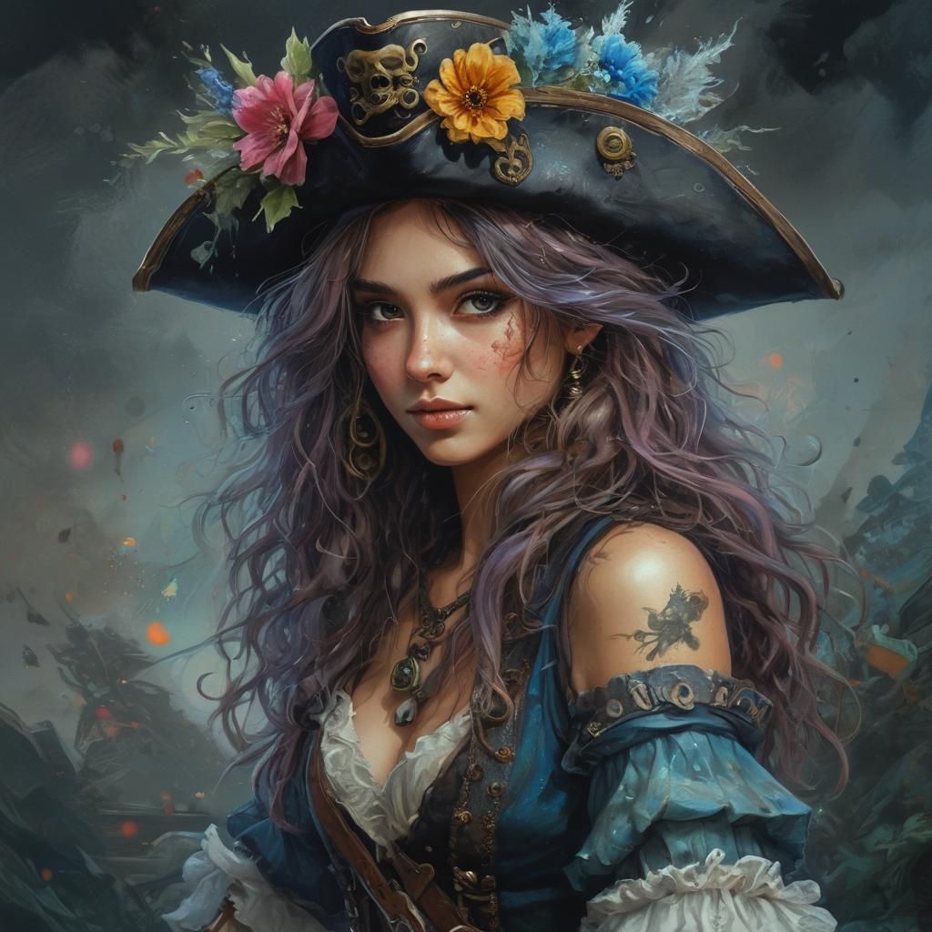 Singaporean Pirate Girl in Bohemian Steampunk Style