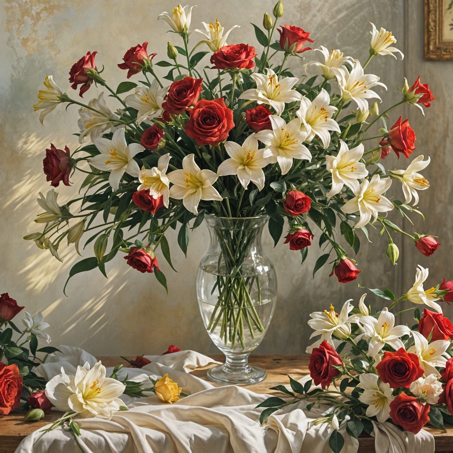 Radiant Bouquet of Roses and Lilies