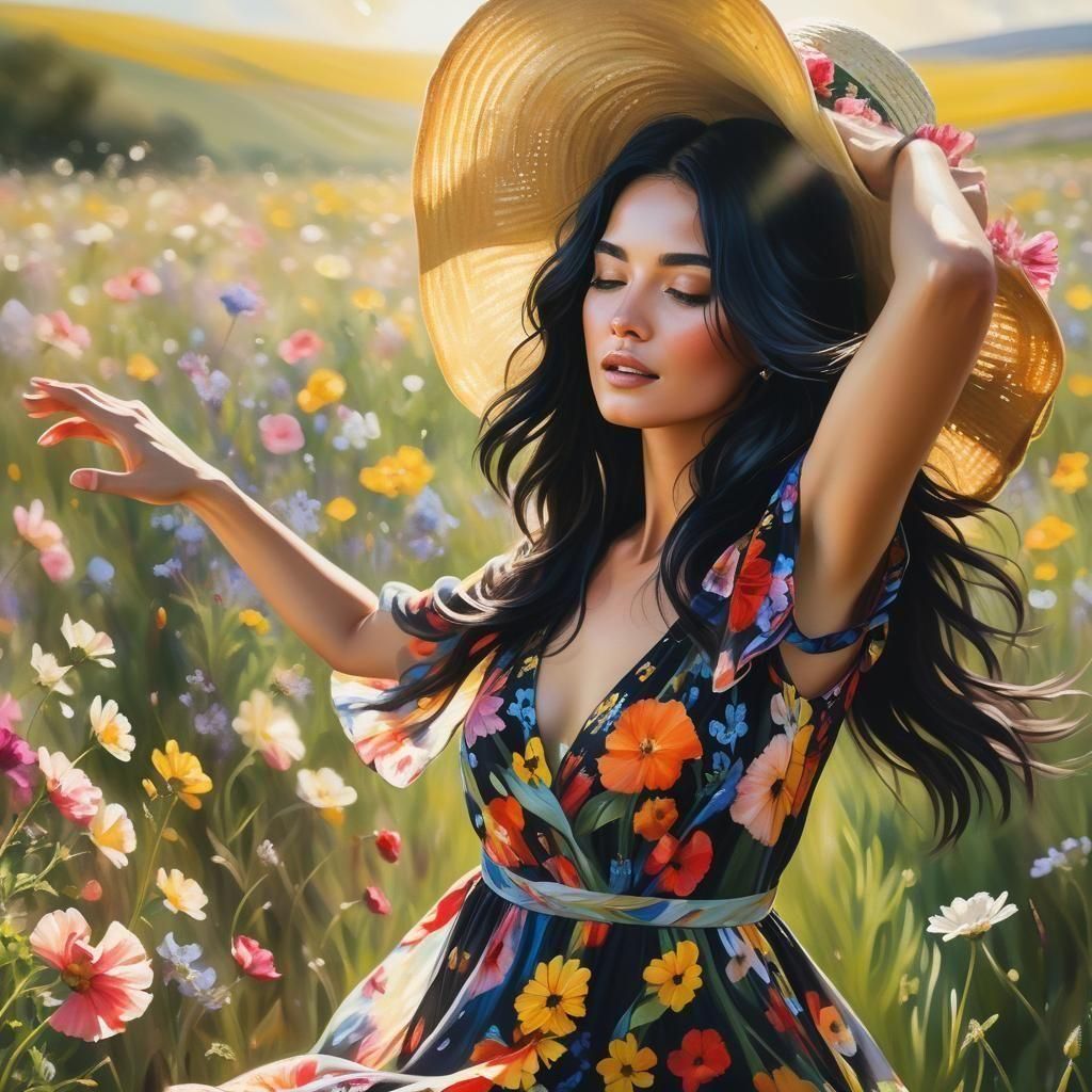 Ethereal Girl in Hyperrealistic Oil Painting