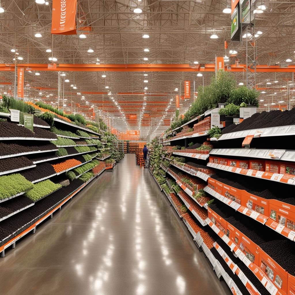 Home Depot Aisle Between Garden Tools and Potting Mix