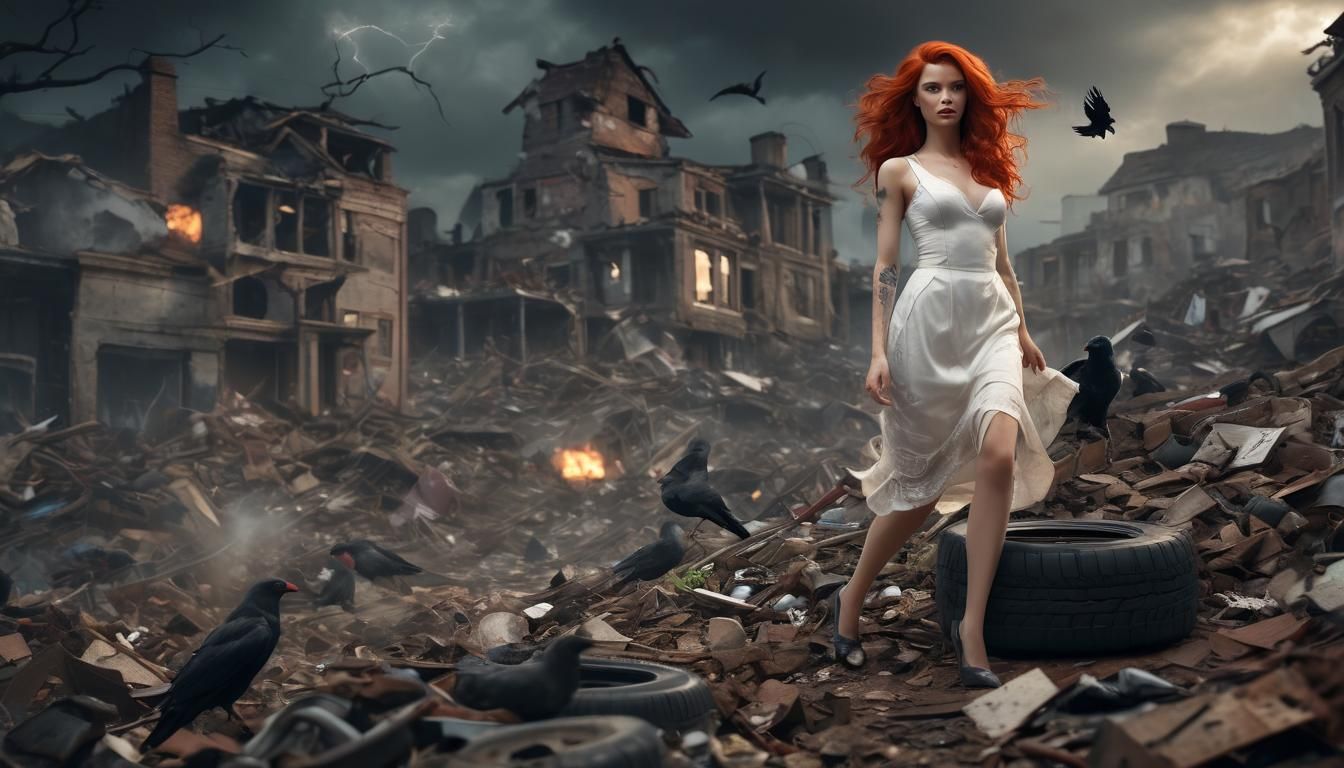 Post-Apocalyptic Bride in Storm, 3D Game Art