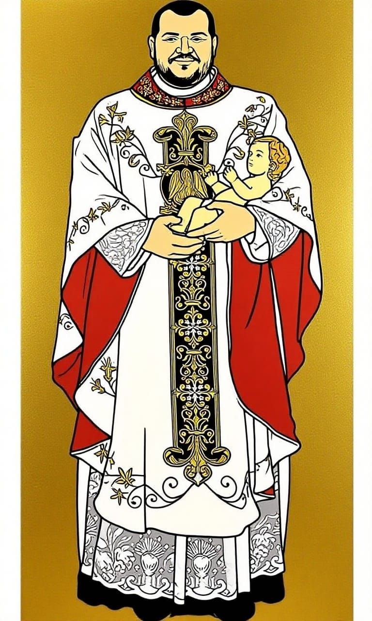 Catholic Iconography Portrait of a Priest