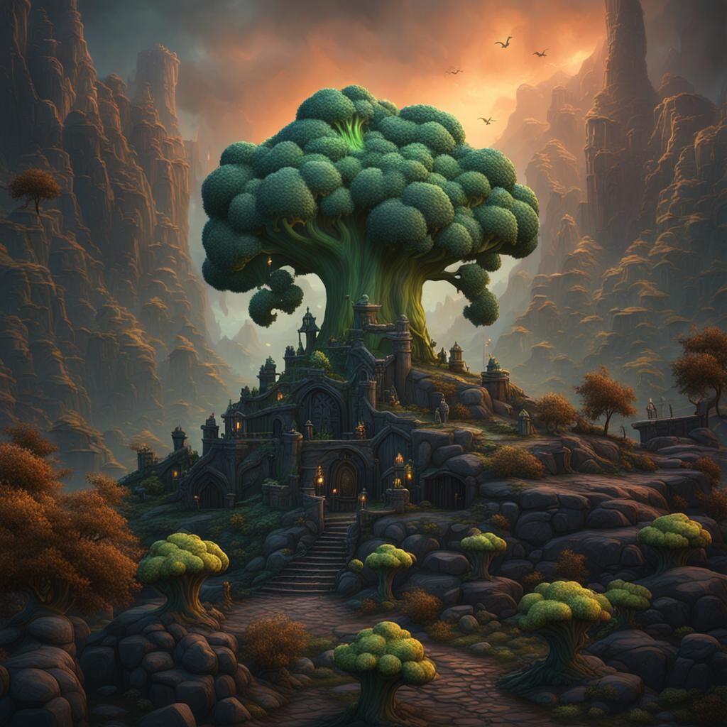 Fantastical Broccoli Witch Dryad Concept Art
