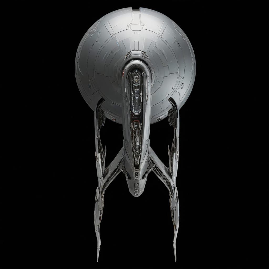 Sleek Futuristic Starship in Space