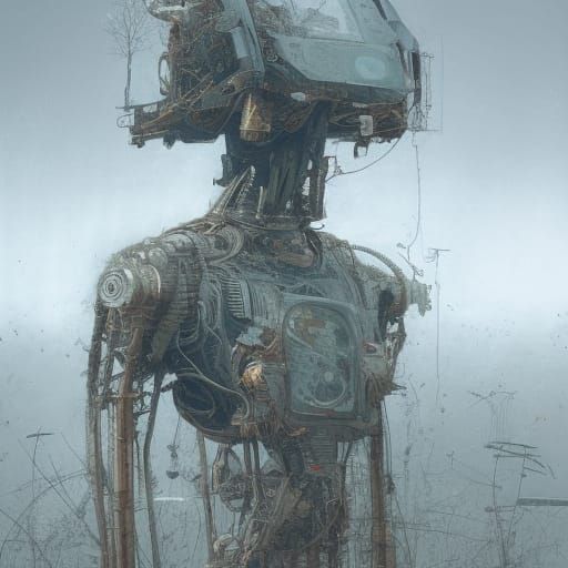 Broken Robot: Hyperdetailed Digital Illustration