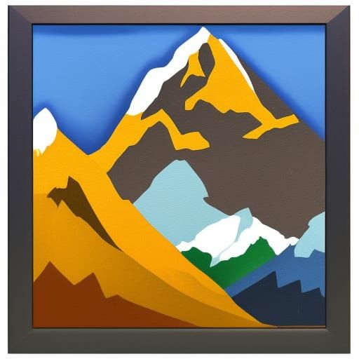 Abstract Mount Everest in Complementary Colors