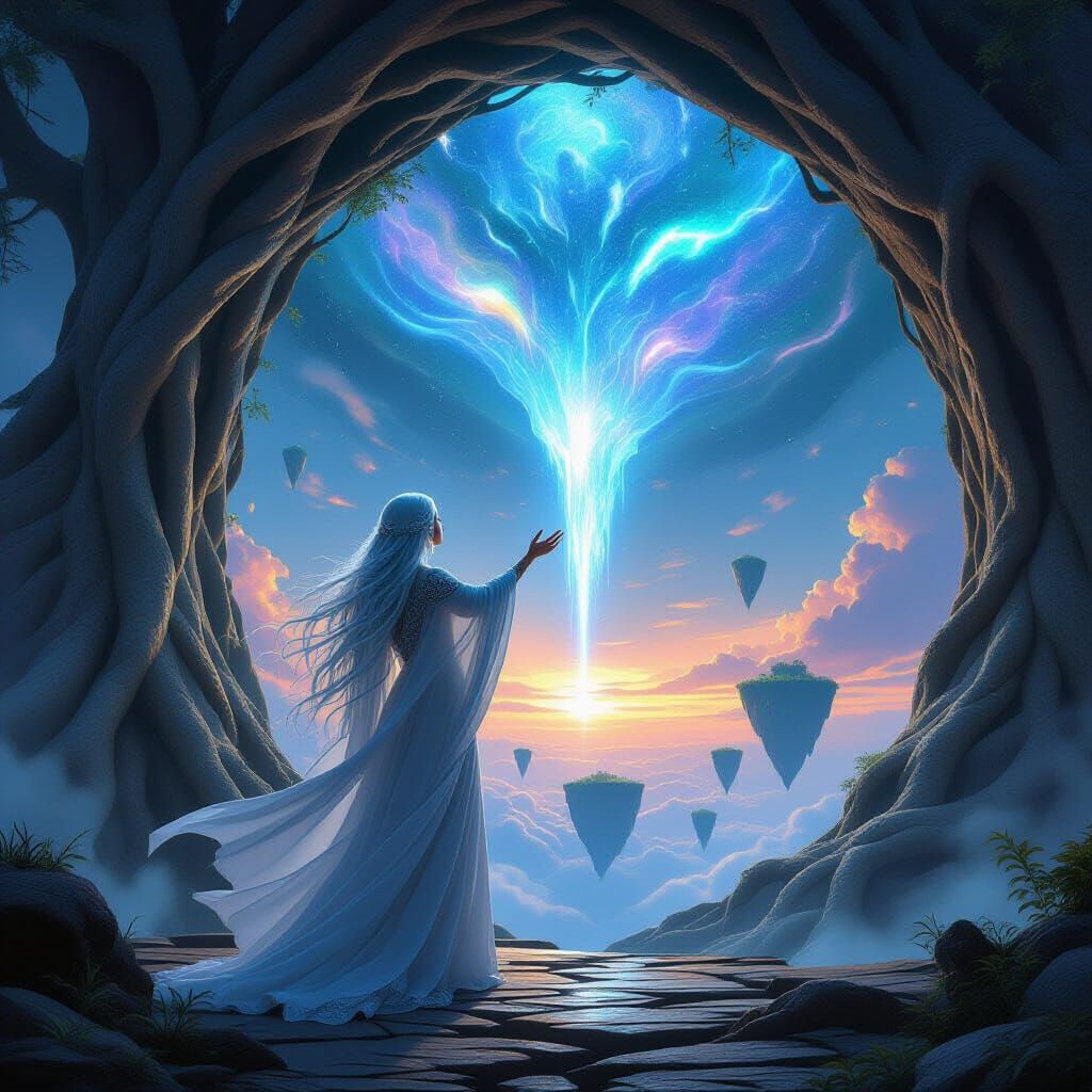 Guardian Reaches for Portal in World-Tree