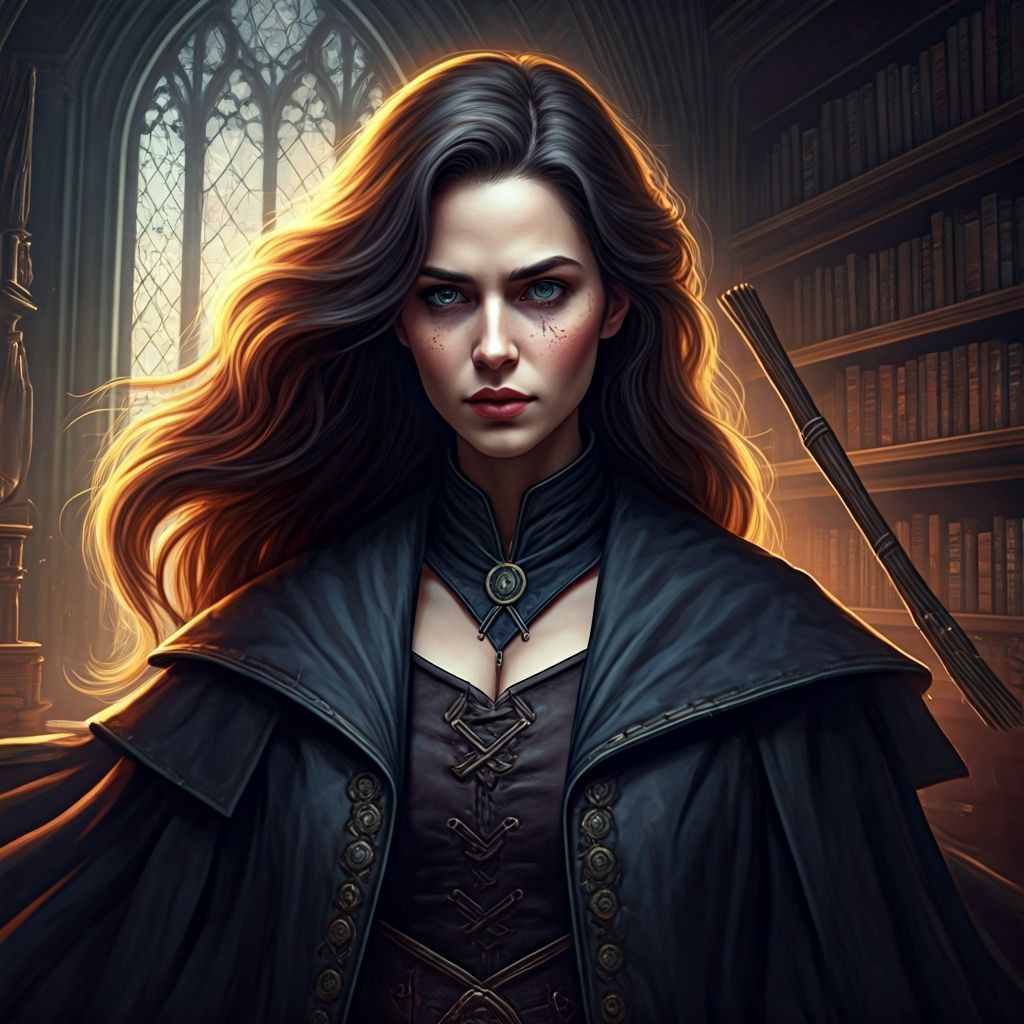 Witch and Warlock Classroom Scene in Hyperrealistic Style