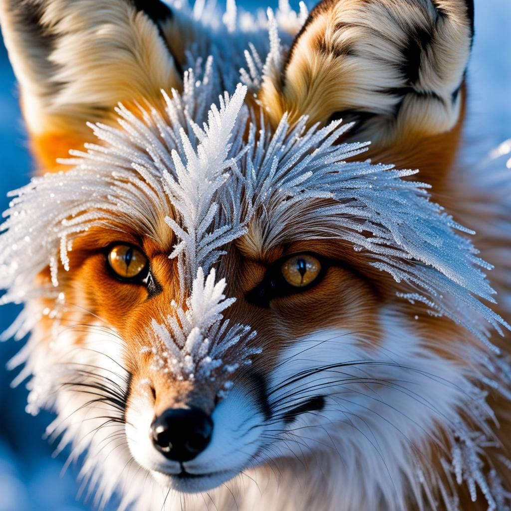 Ice Crystals Forming on Fox Fur