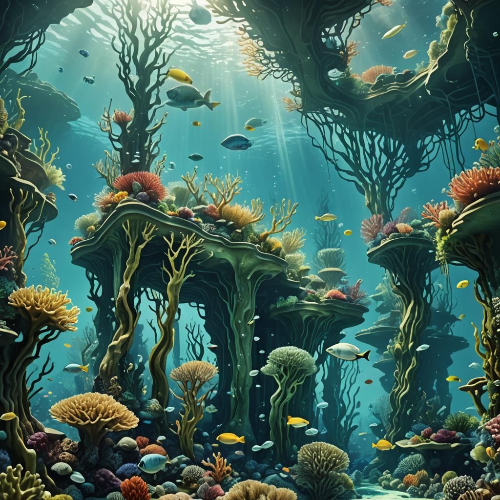 Frutiger Aqua Architecture: Underwater Cityscape