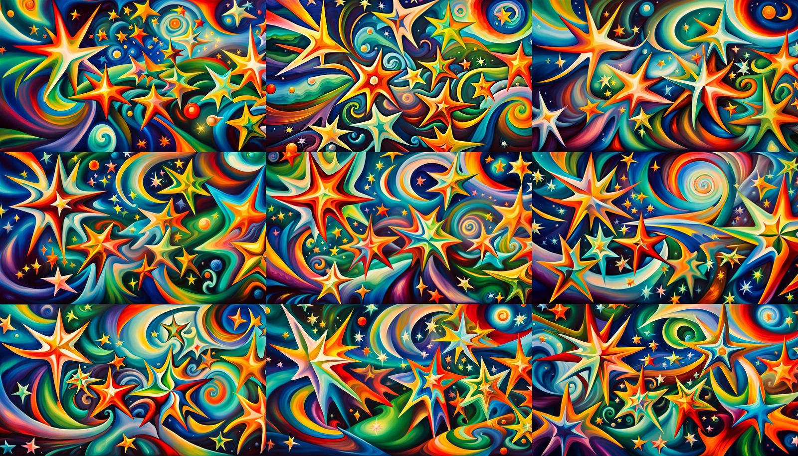 Iridescent Stars in Electromagnetic Plasma Maelstrom