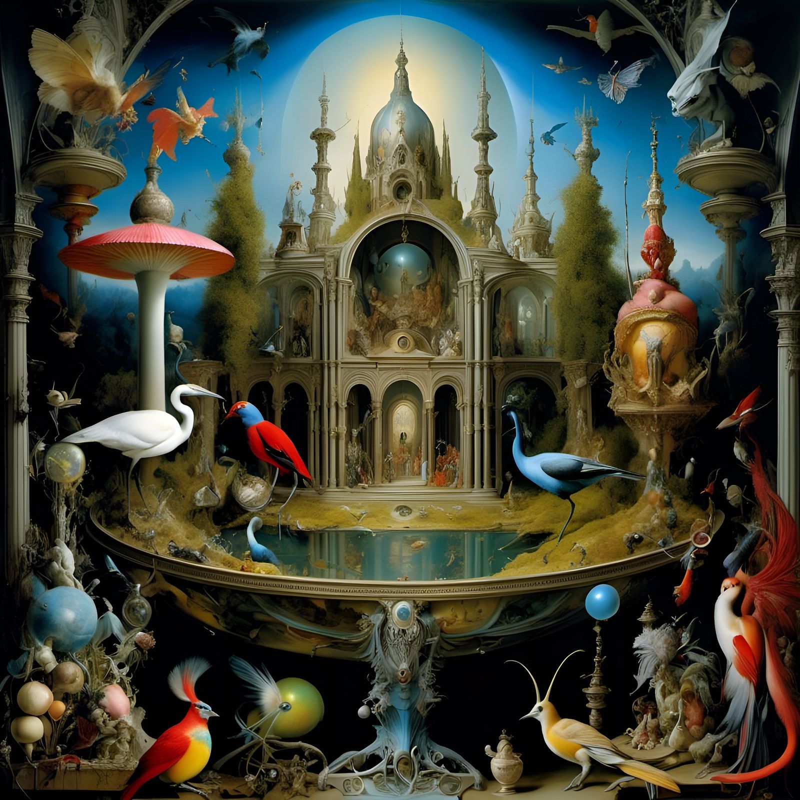 Artist's Inner Life: Fantasy Oil Painting in Gothic Style