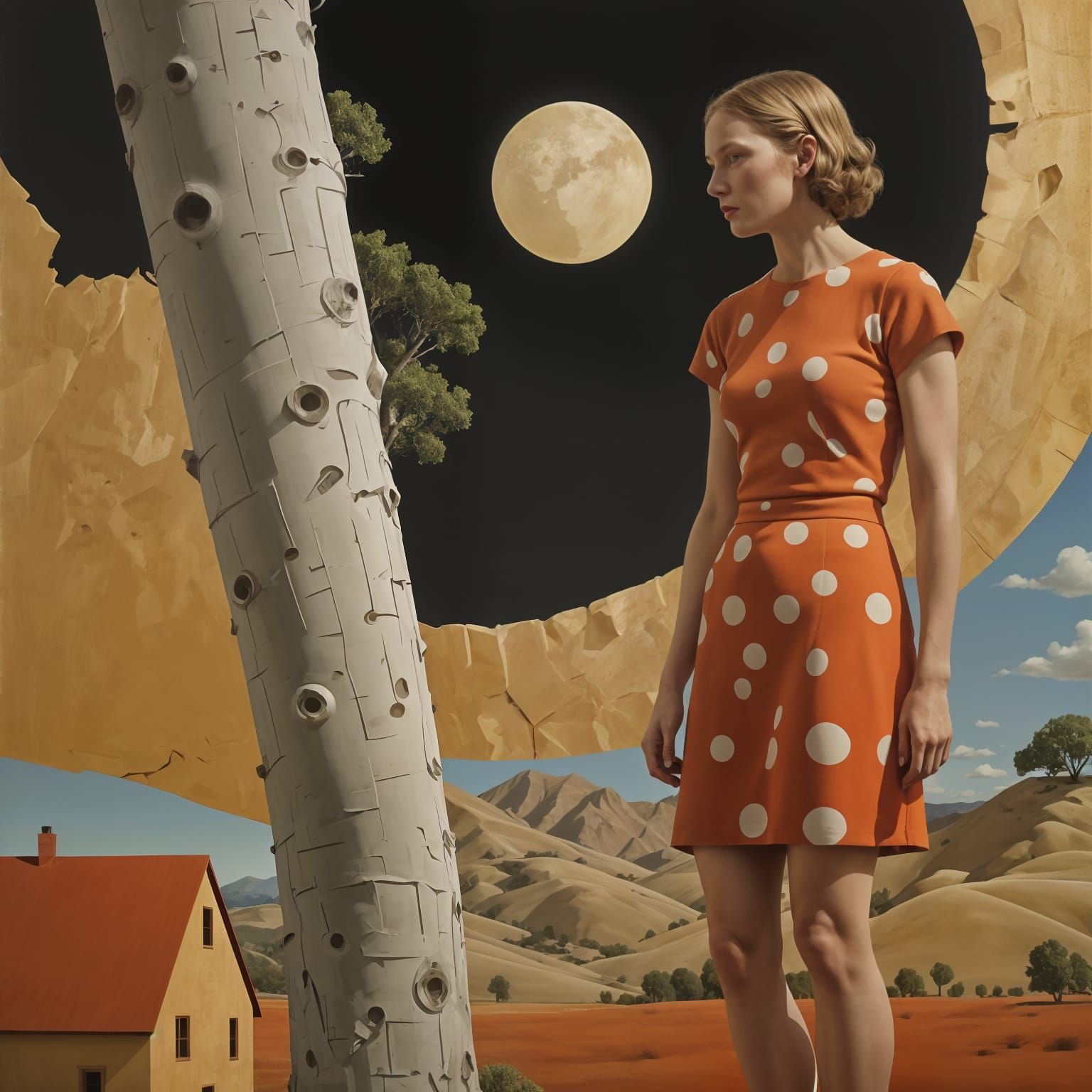 Dreamlike Landscape with Figure, Abstract Style