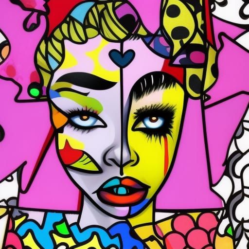 a painting of a woman's face