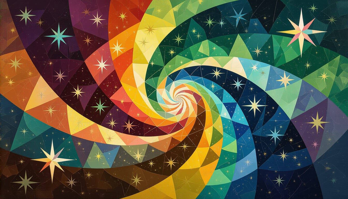 Iridescent Stars in Multidimensional Geometric Space