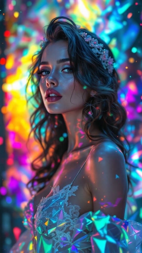 Ethereal Beauty in Holographic Art