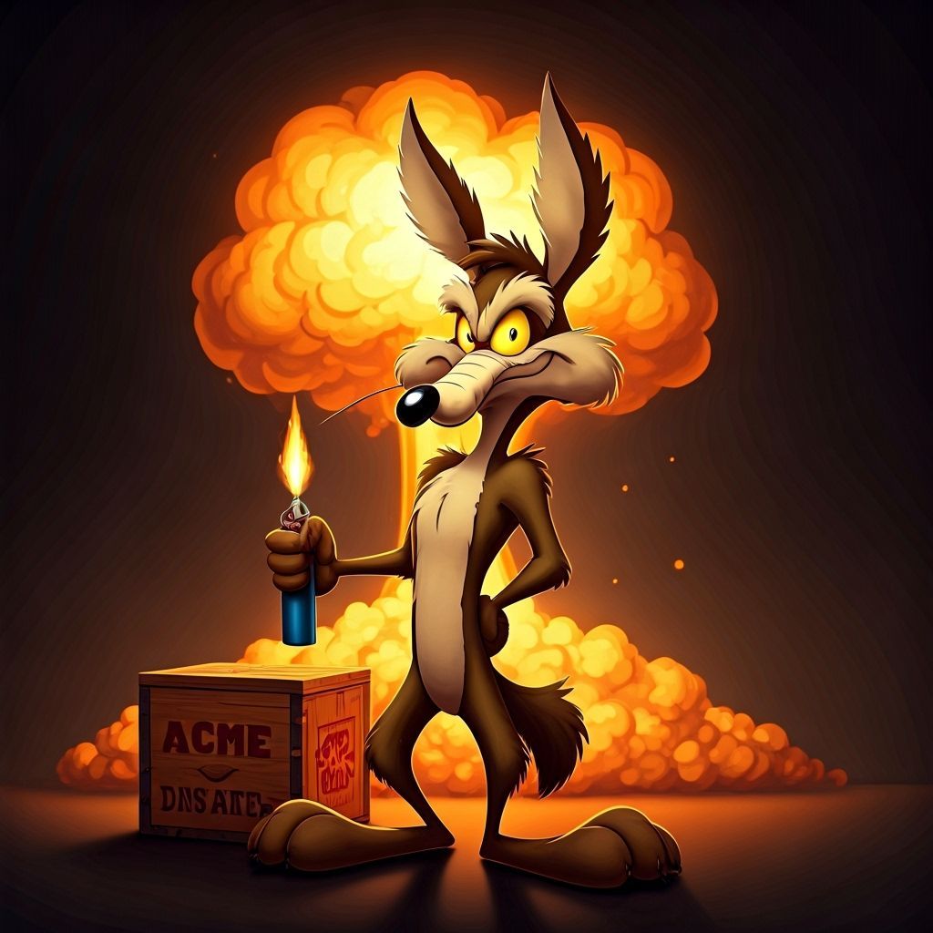 Wile E. Coyote with Dynamite, Atomic Explosion Cloud