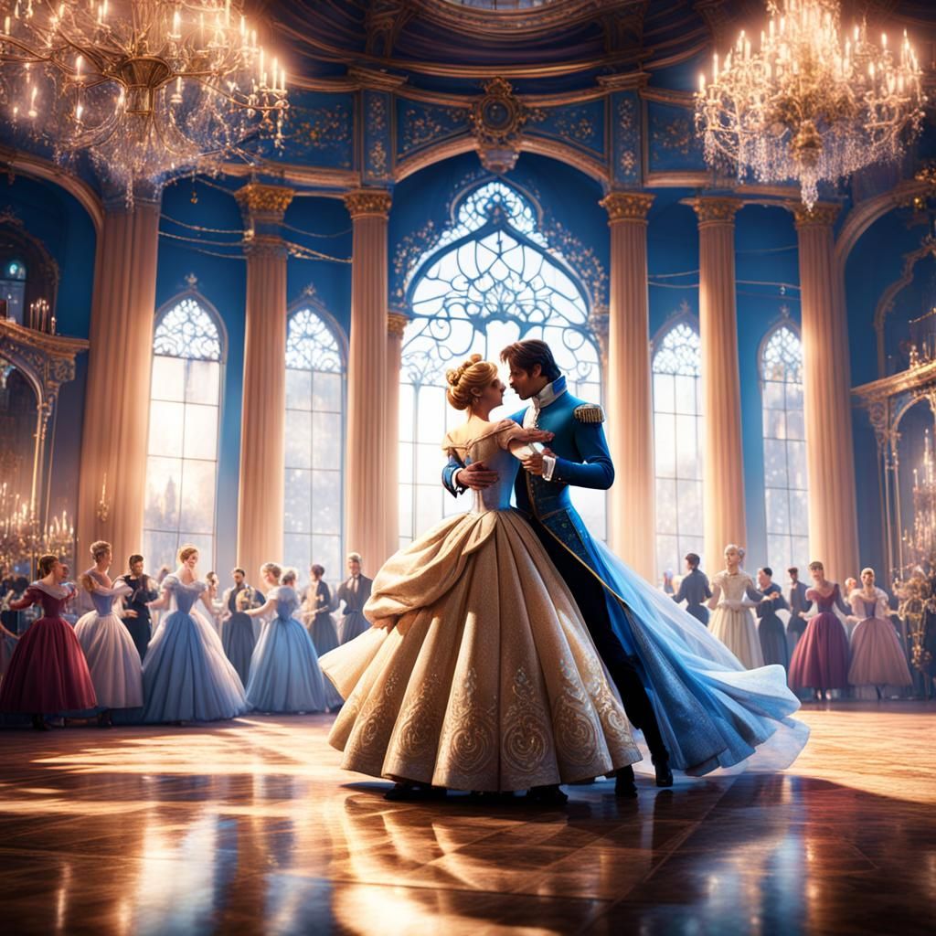 Cinderella and Prince's Enchanted Ballroom Dance