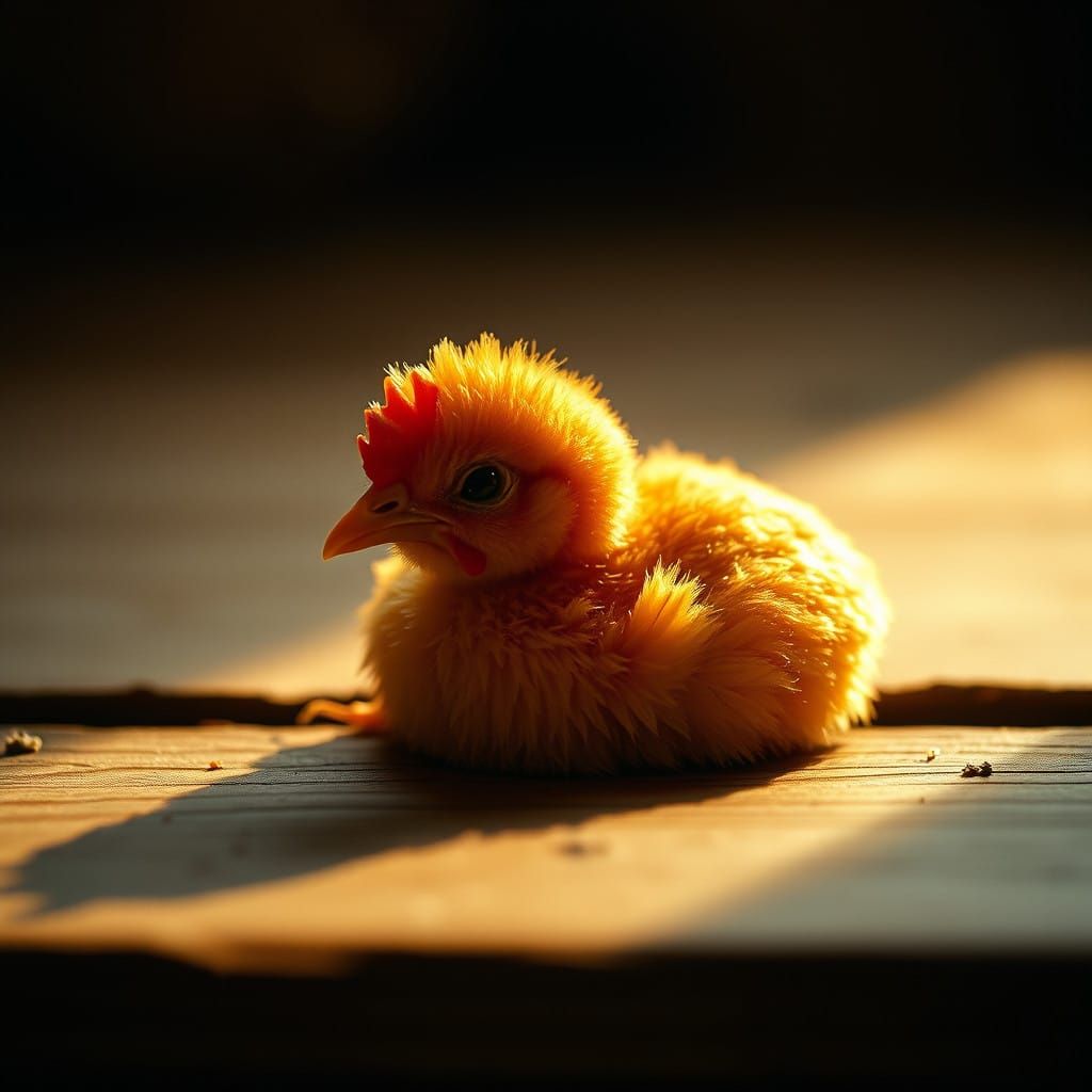 Adorable Chicken Nugget in Warm, Cinematic Lighting