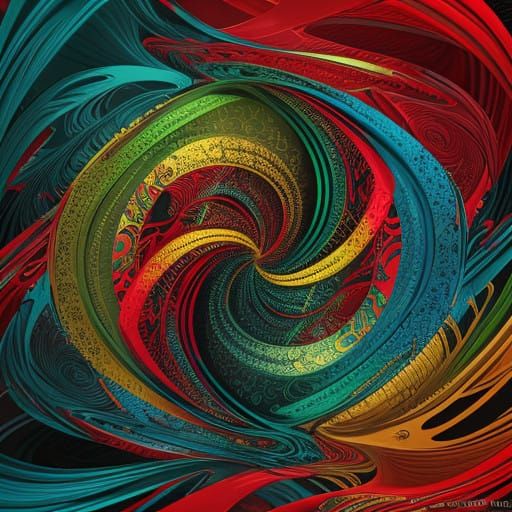 Eccentric Modernist Art Piece with Vibrant Colors