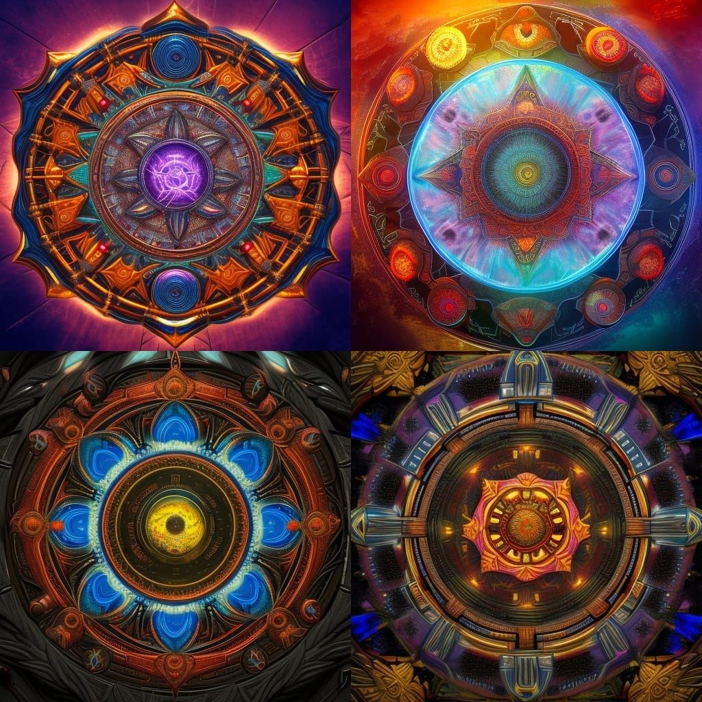 Detailed Mandala of Power: Fantasy Concept Art