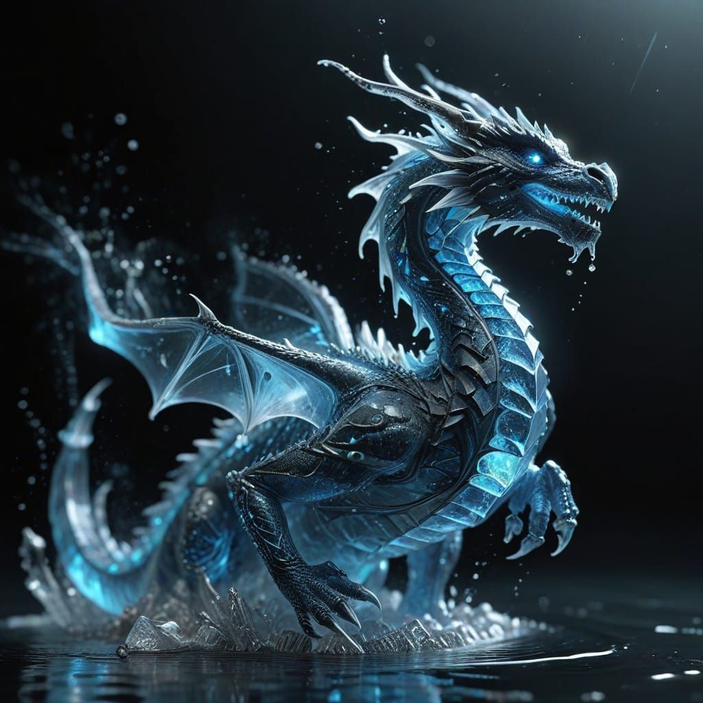 Ethereal Water Dragon in Hyper-Realistic Digital Art