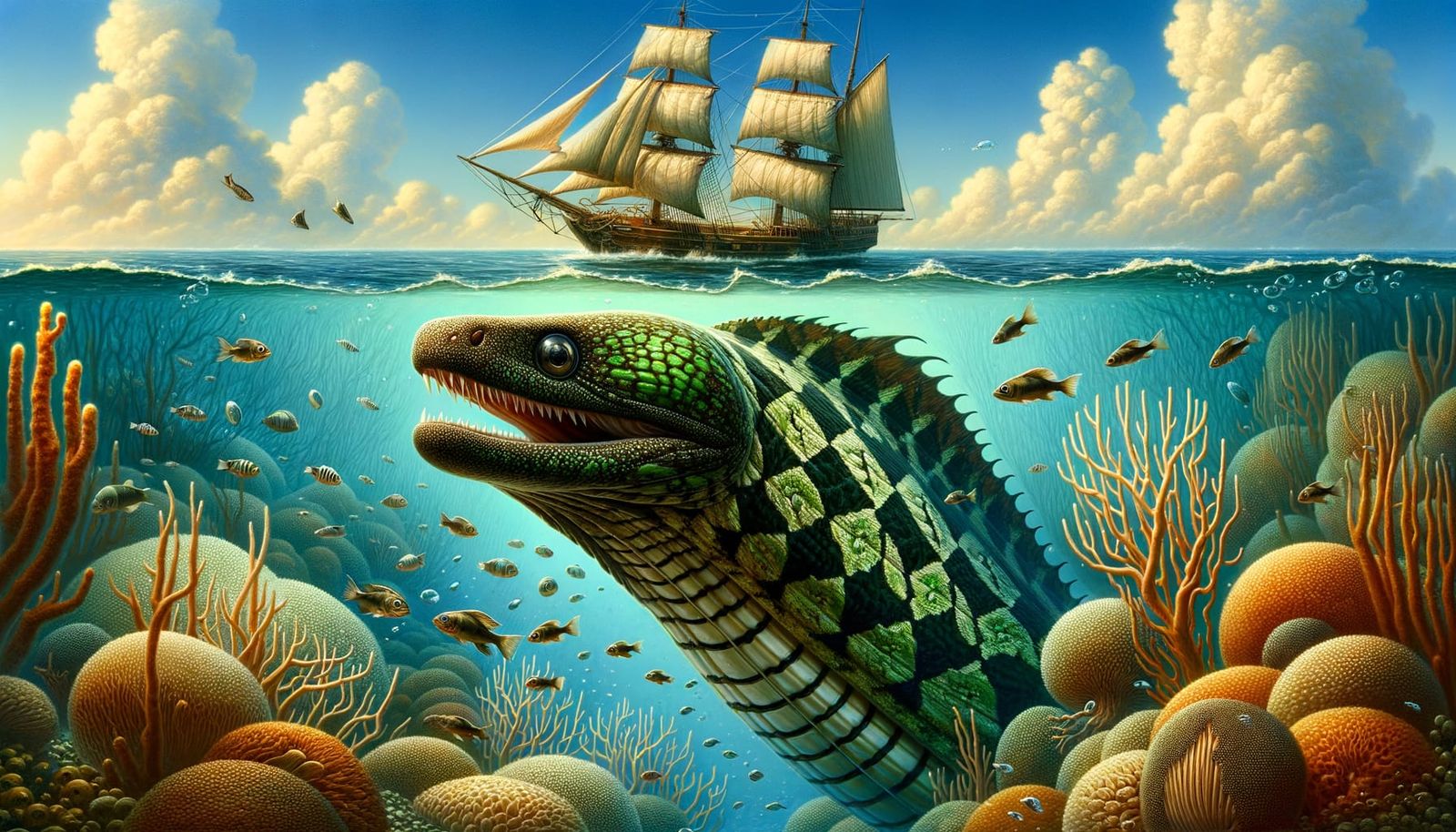 Dragon Eel Glides Through Tranquil Depths