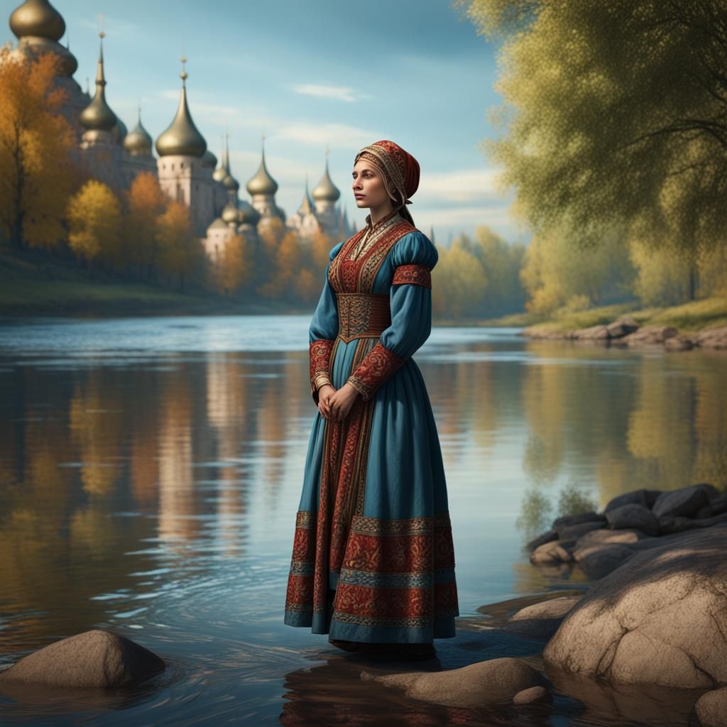 Tatar Woman: A Detailed Matte Painting