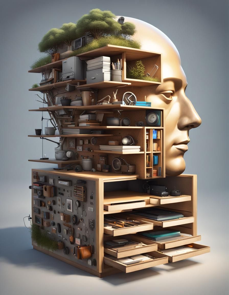 Man's Head with Drawers: Conceptual Street Art