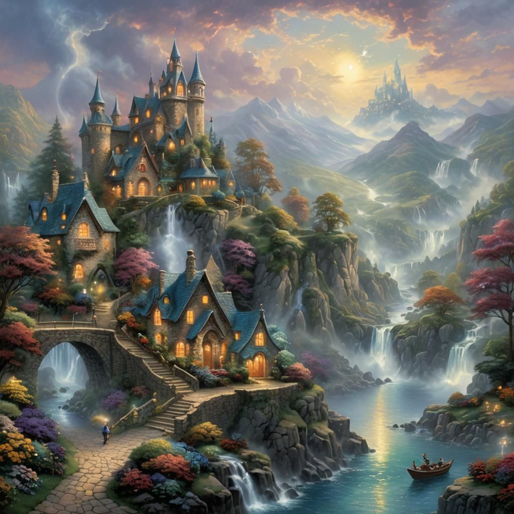 Ethereal Fantasy Scene with Magic Powers