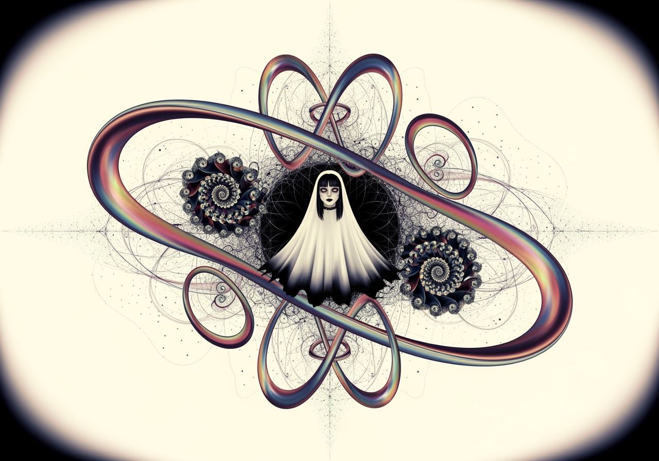 Surreal Goth Ghost with Mathematical Fractals
