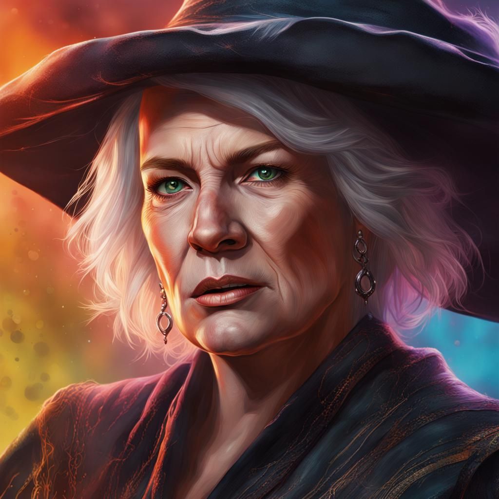 Powerful Witch Splash Art with Intricate Detail