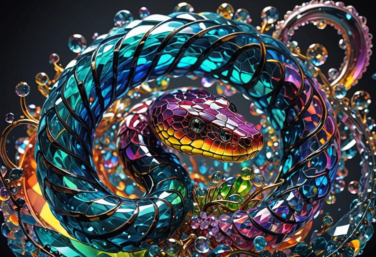 Surreal Crystal Snake in Radiant 3D