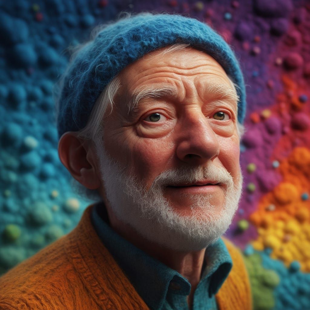 Hyperrealistic Felt Figure in Splash Art Style