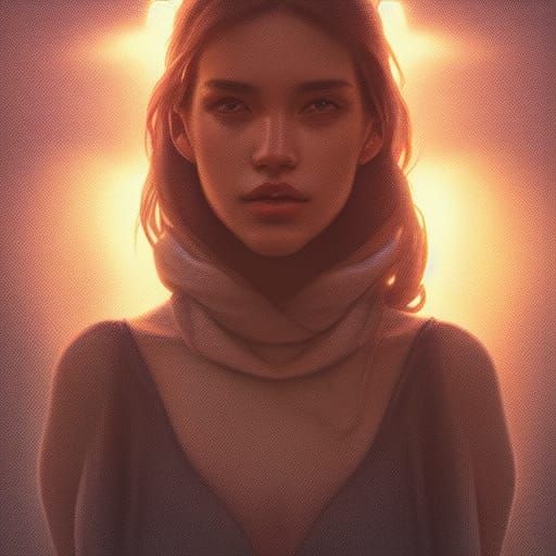 Hyperdetailed Sun Portrait in Art Nouveau Style