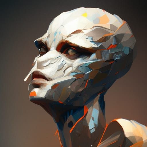 Bird Humanoid Portrait in Digital Art Style