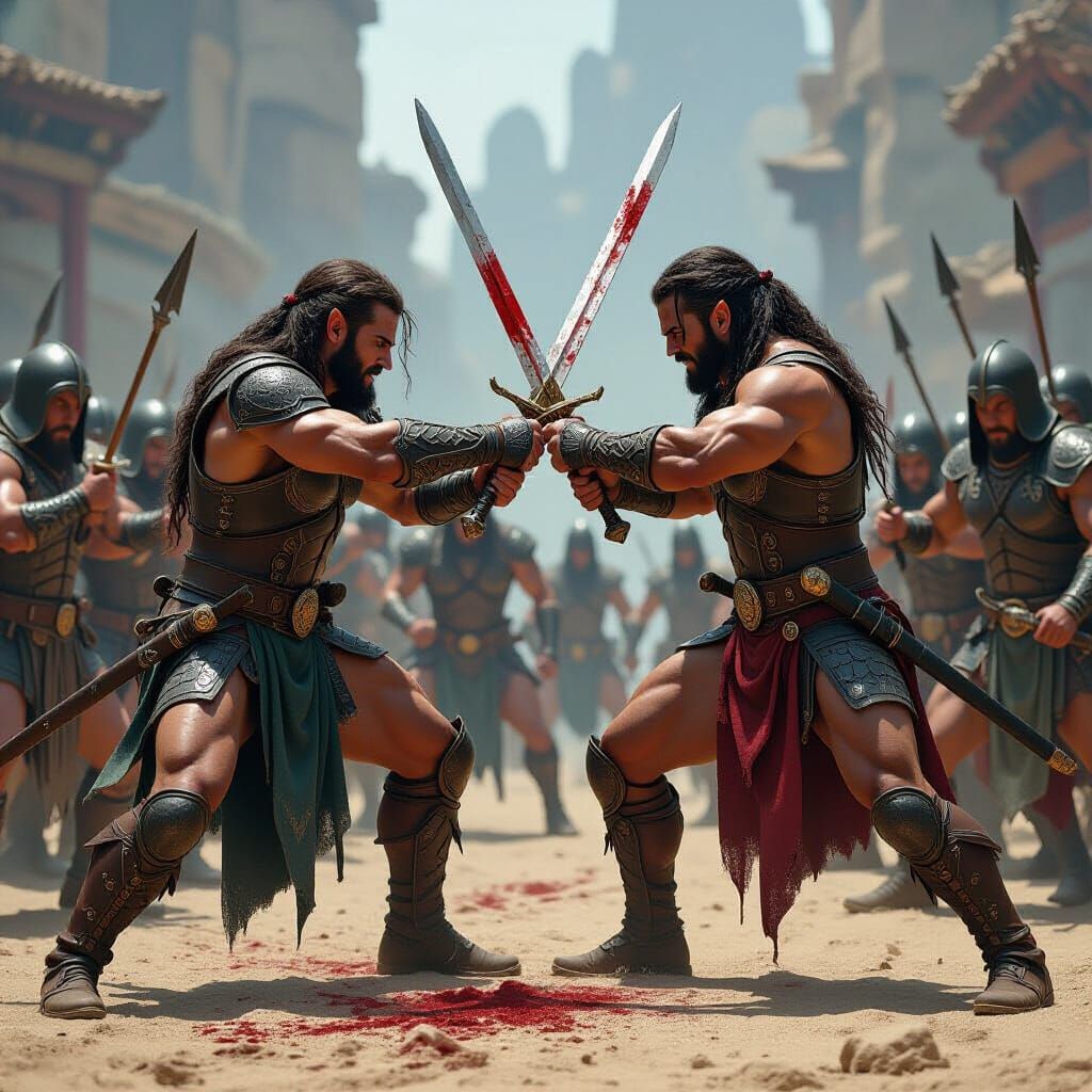 Elven Warriors Clash in Frenzied Battle