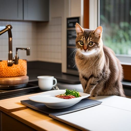 Cat Chef Cooks Meal: An AI-Generated Image